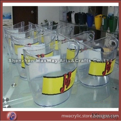 Crystal large capacity acrylic ice bucket with logo